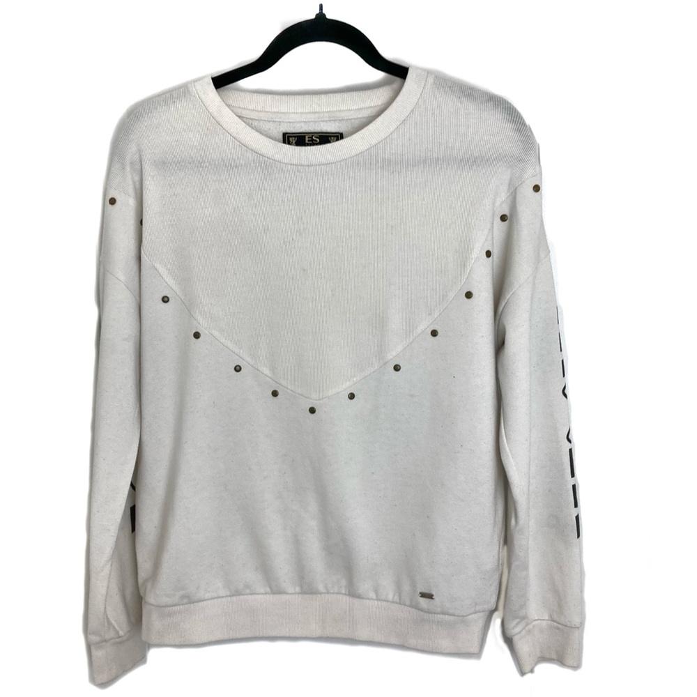 [ES STYLE] Crew Neck Kitty Meow Graphic Print Sweater size 38